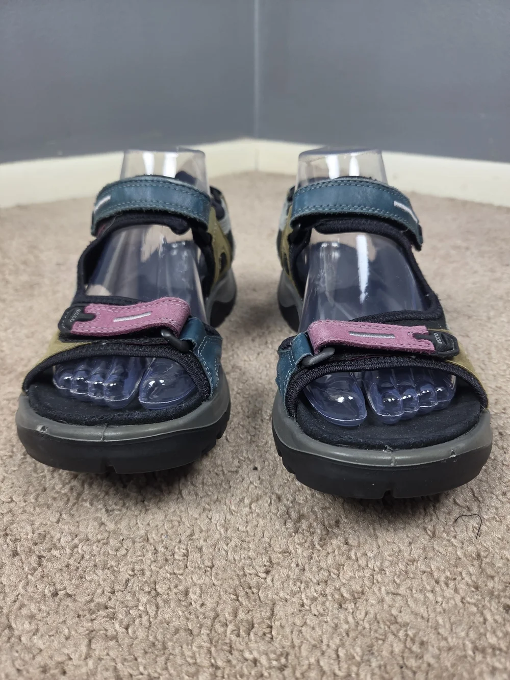 ECCO Kids Multicolor Outdoor Sandals - Pink, Teal, Gray, Tan